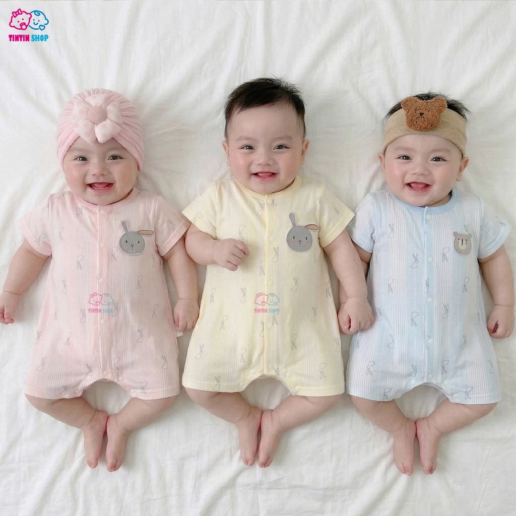 Body đùi vải tăm tre mỏng mát cho bé trai, bé gái sơ sinh hàng Quảng Châu SLH71