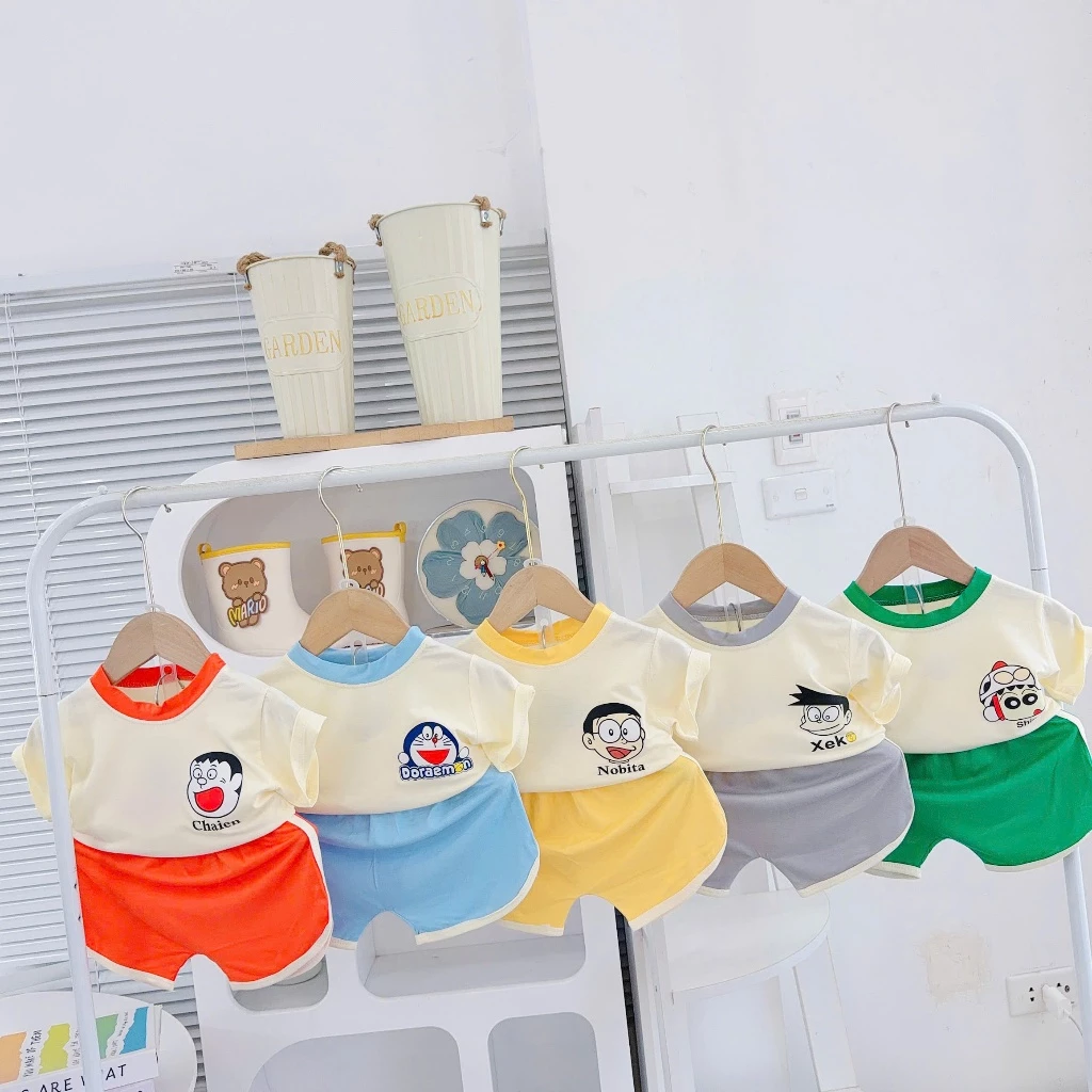 combo 3-5b thun lanh cộc tay cho bé trai và bé gái , in hình ngộ nghĩnh vải mềm mát mặt hè có size từ 6-23kg