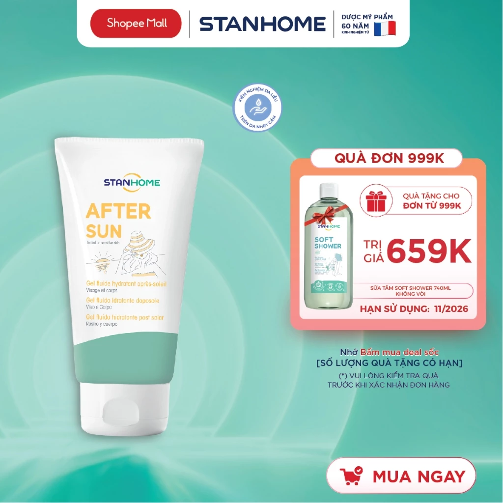 [Hạn 02/2027] Gel nhả nắng nhập khẩu chính hãng từ Pháp STANHOME After Sun Extra Cho Mọi Loại Da 150ML