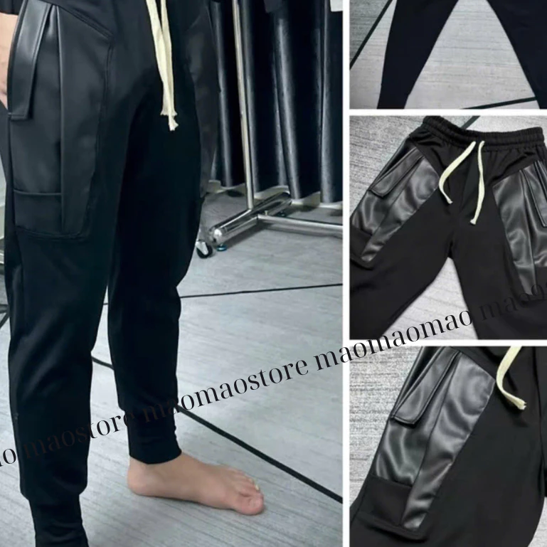 Quần Jgoger Phối Da Nam Nữ Phong Cách Street Ware Hàng Cao Cấp Chất UMI Siêu Đẹp Bo Ống Nét Căng