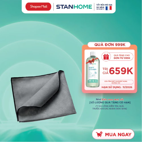 Khăn microfiber làm sạch và đánh bóng bề mặt Stanhome Velvet kích thước 40x40