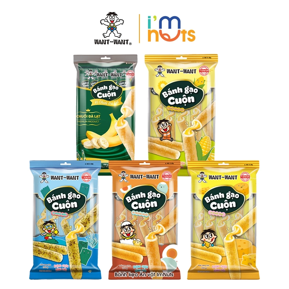 Bánh Gạo Cuộn Want Want Đủ Vị 170g