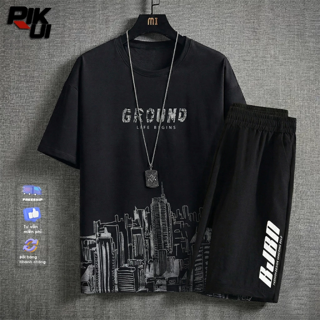 [ Hỏa Tốc HCM ] Đồ thể thao nam mẫu thể thao đồ bộ nam in chữ DRINKBHFKS mẫu mới 2026 - Pikrui Fashion