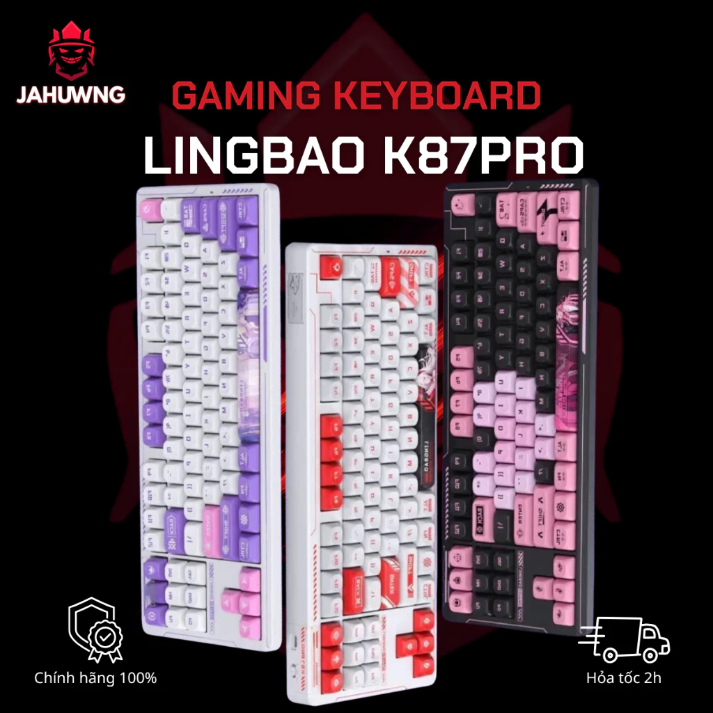 [Chính Hãng] Bàn Phím Cơ Không Dây LINGBAO K87PRO - 3 Mode - RGB - Pin 10.000mhA