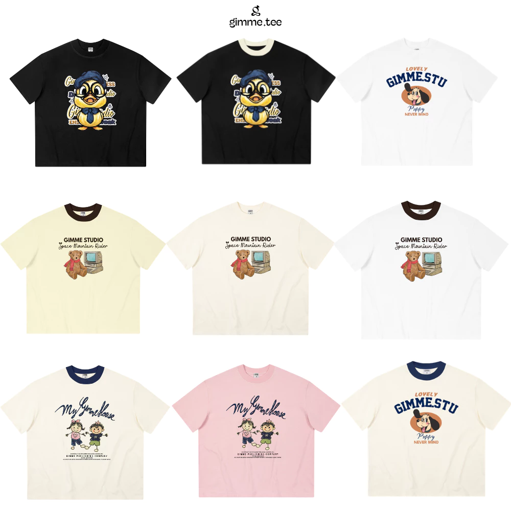 [Hàng Mới] Áo Thun Boxy Gimme -  BST Lộn Xộn - Premium Cotton 2 Chiều 250gsm - Áo Thun Unisex - GMBX47