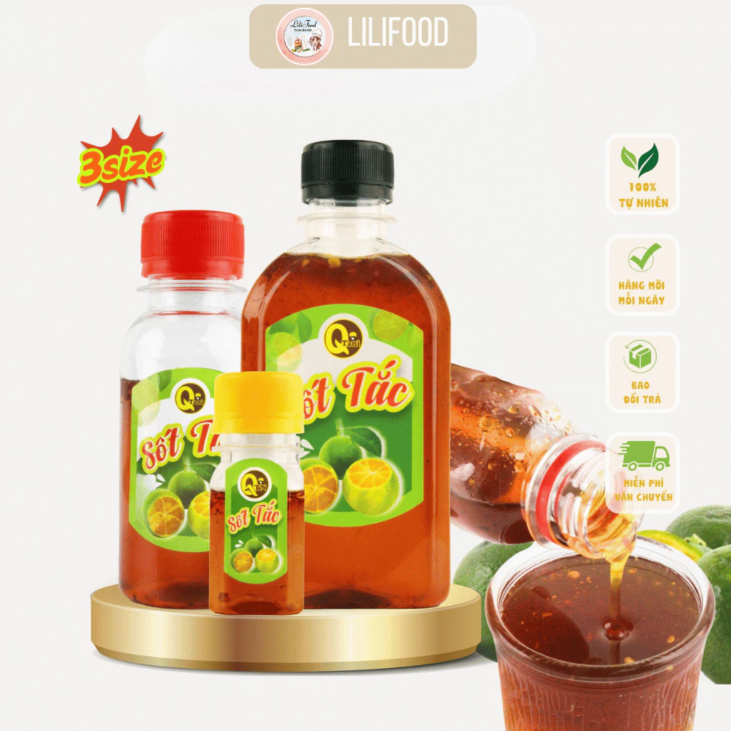 Chai Sốt Tắc Ăn Chua Chua Cay Cay Kèm Bánh Tráng Phơi Sương LiliFood Siêu Ngon