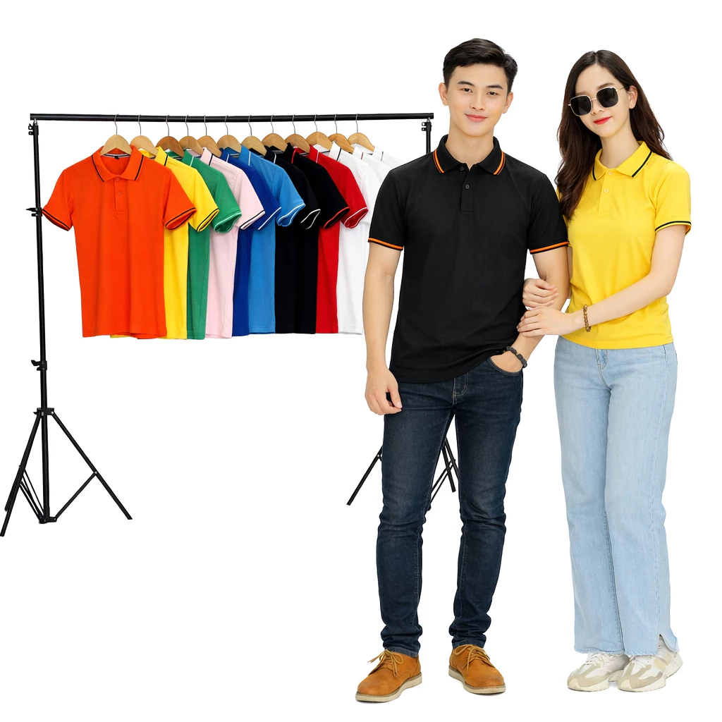 Top Áo Phông Polo Cá Sấu Mè THỜI TRANG 24H Áo Thun Có Cổ Nam Nữ Nhận In Logo Thương Hiệu Đồng Phục