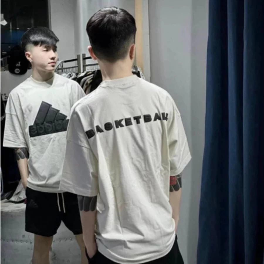 Bộ Quần Áo Nam Bản Họa Tiết chữ Logo Trước Sau Bo Tay Bo Cổ Siêu Nét Chất Vải Cotton Dày Dặn