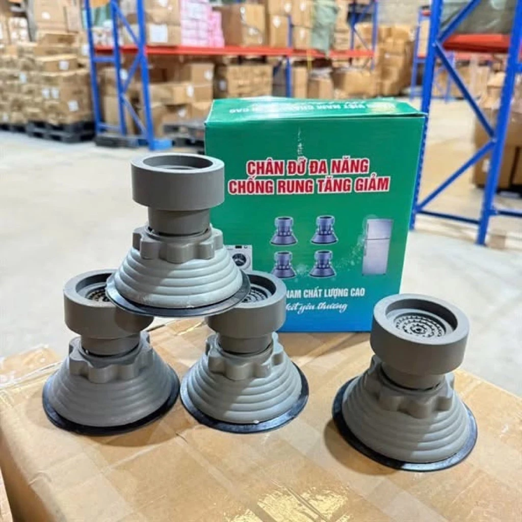 Bộ 4 Chân Hít Chân Không Đỡ Chống Rung Máy Giặt chân đỡ đa năng, chống rung CÓ TĂNG CHỈNH máy giặt kiểu mới