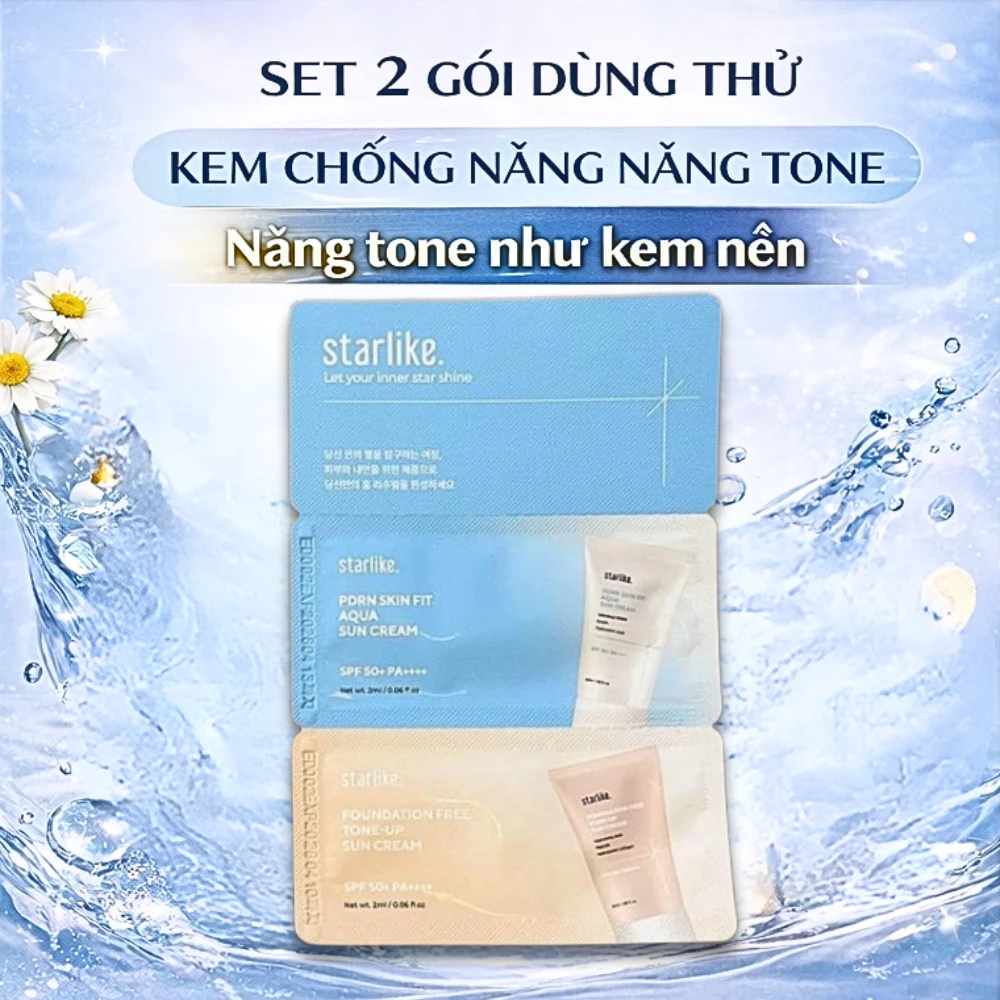 [Starlike] Set 2 Gói Quà Tặng Kem Chống Nắng Nâng Tone FREE TONE UP và SKIN FIT AQUA, Hiệu Quả Chống Nắng Sạm Da Đến 24h