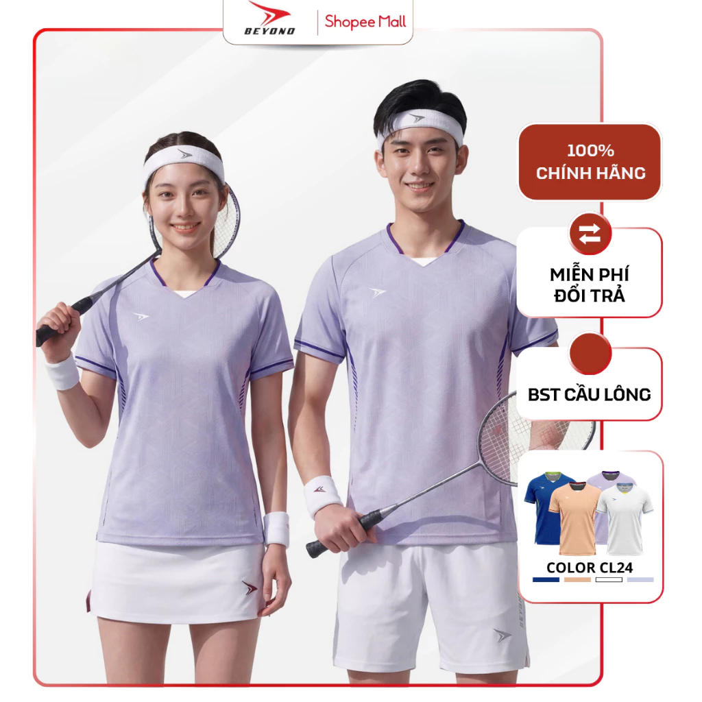 [MUA 2 GIẢM 5%] Áo Thể Thao Cầu Lông Nam/Nữ Beyono TOP CL25 Thoáng Khí, Mềm Mát, Thấm Hút Tốt