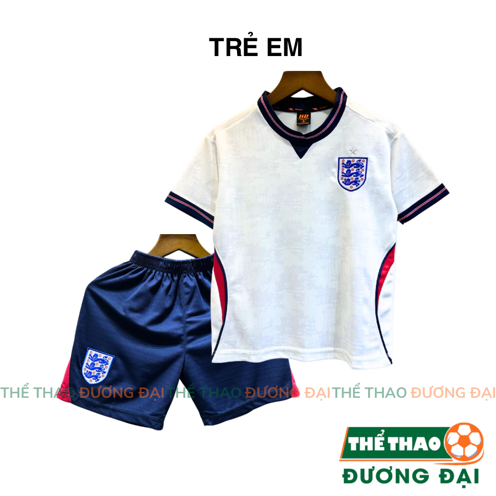 Quần Áo Bóng Đá Trẻ Em ĐT Anh Trắng WC26 Thun Mè Đồ Đá Banh Cho Bé Thể Thao Đương Đại