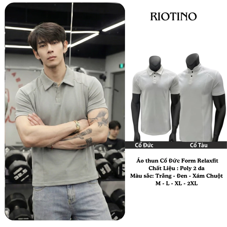 Áo Thun Riotino Relaxfit Không Ôm Người, Form Rộng Tôn Dáng, Vải Co Giãn 4 Chiều PLN1
