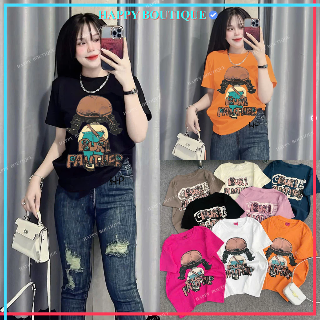 Áo Thun Dáng Vừa Nữ [B85] Form 40~60kg Chữ Dập Nổi Vải BORIP Cotton Mềm Mịn Co Dãn 4 Chiều [CÔ GÁI IN 2 MẶT]