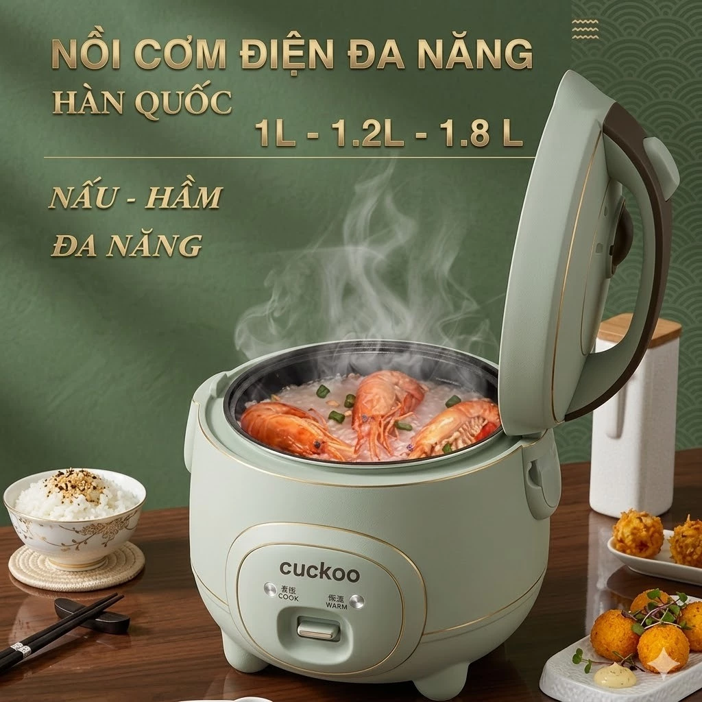 Siêu Phẩm Nồi Cơm Điện CUCKOO Lòng Nồi Tráng Men Chống Dính