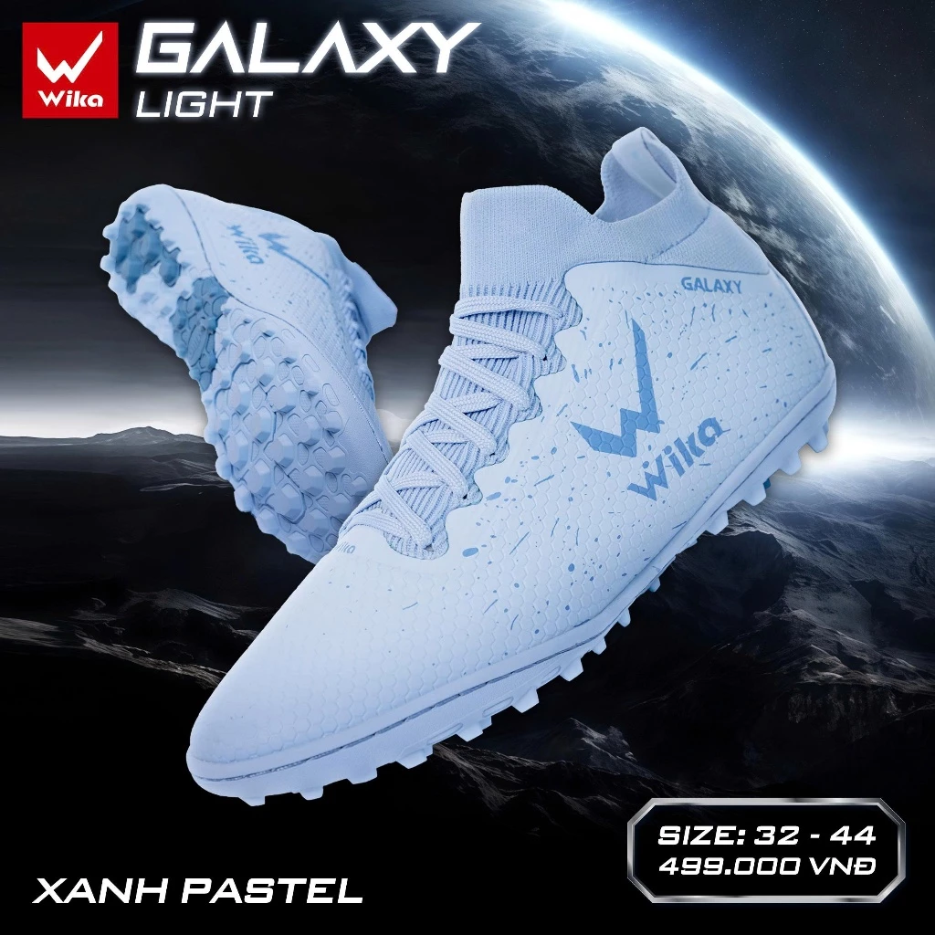 Giày Đá Bóng Wika Galaxy Light Chính Hãng, Giày Đá Banh Đế giày TF 3mm Size 32-44