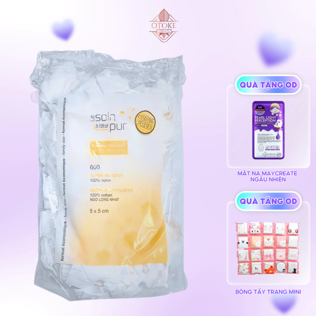 Bông Tẩy Trang Pháp Tetra Medical Carrés De Coton 600 miếng