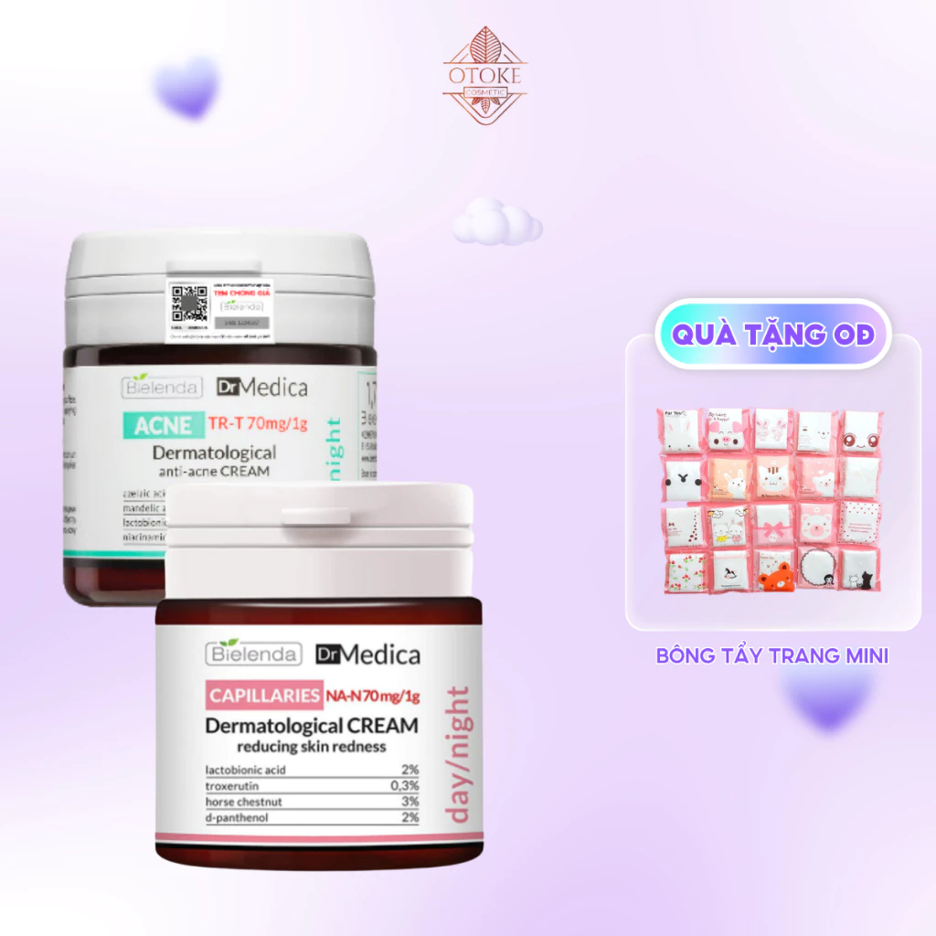 Kem dưỡng cho da dầu mụn Bielenda Dr. Medica Anti-acne Dermatological 50ml giúp giảm mụn, mờ thâm