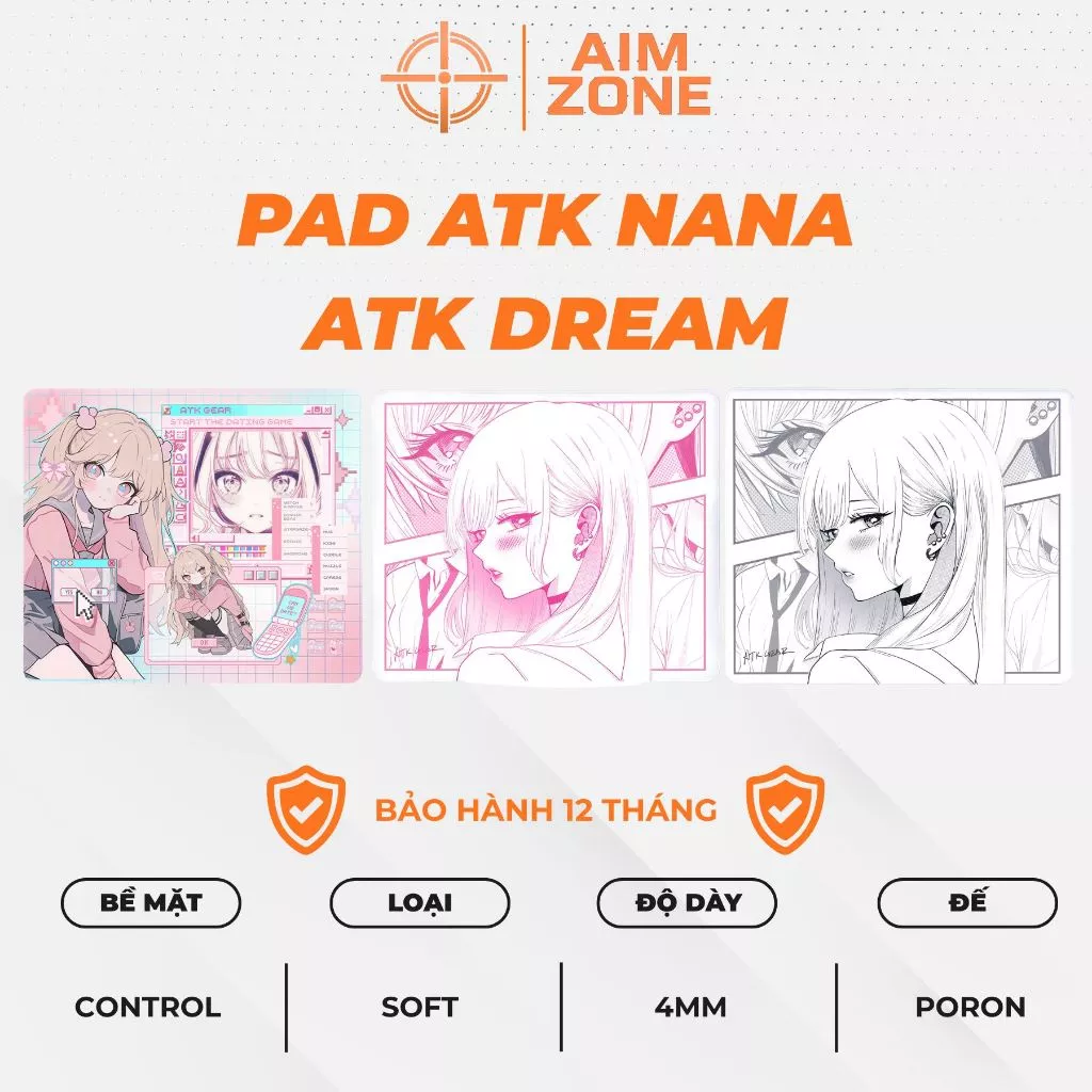 [SẴN GIAO] Lót Chuột Gaming ATK NaNa Anime | ATK Dream Anime | Pad Chuột Control | Đế Poron Cao Cấp