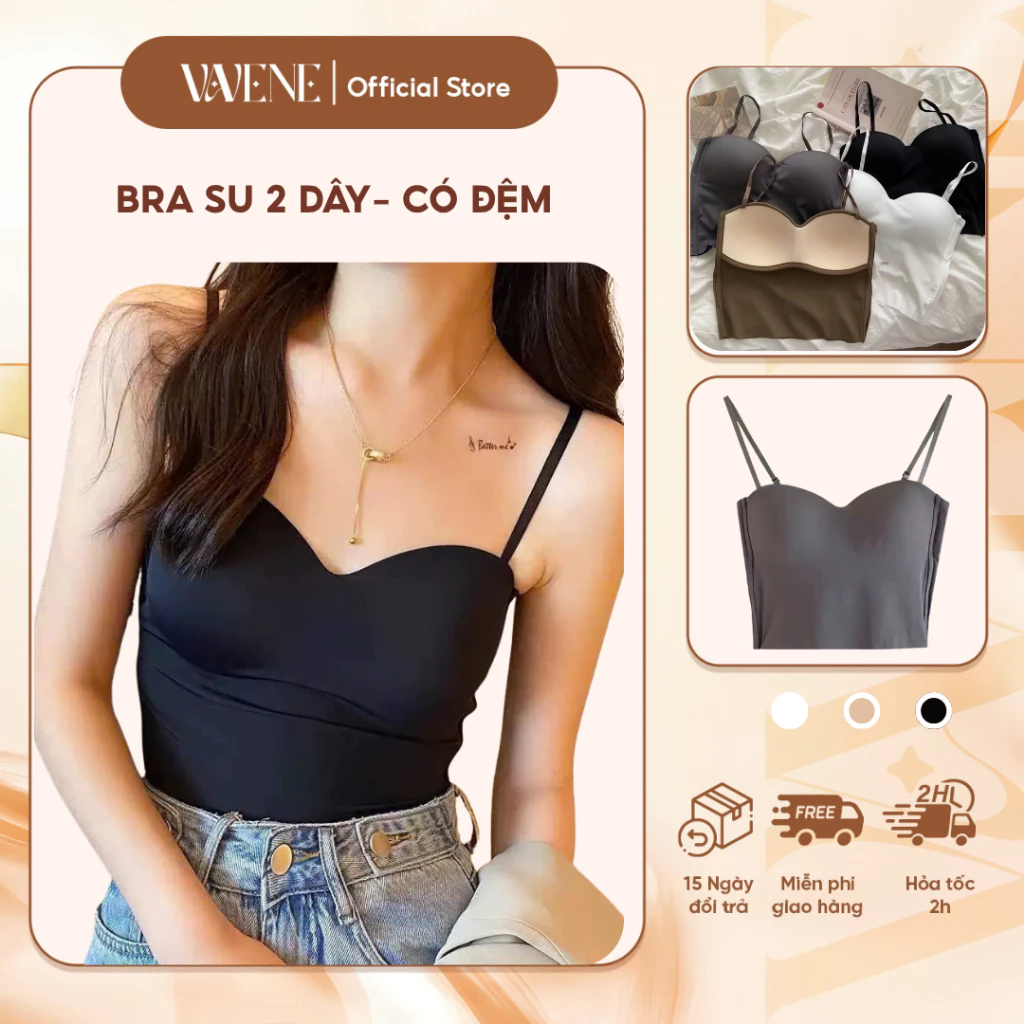 Áo lót Vanvene, bra su đúc BR558 dáng dài kèm đệm mút sang chảnh chất mát lạnh hothit