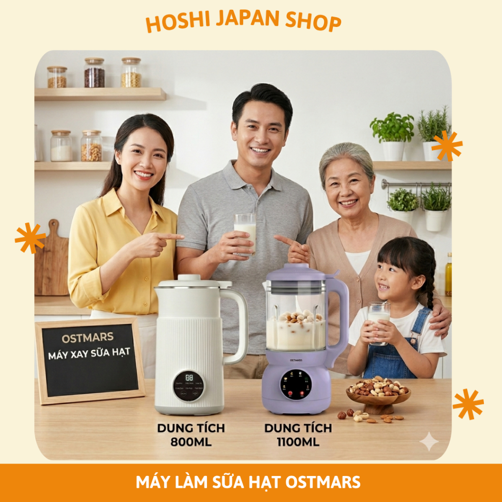 Máy Làm Sữa Hạt Ostmars Đa Chức Năng Công Suất 600W