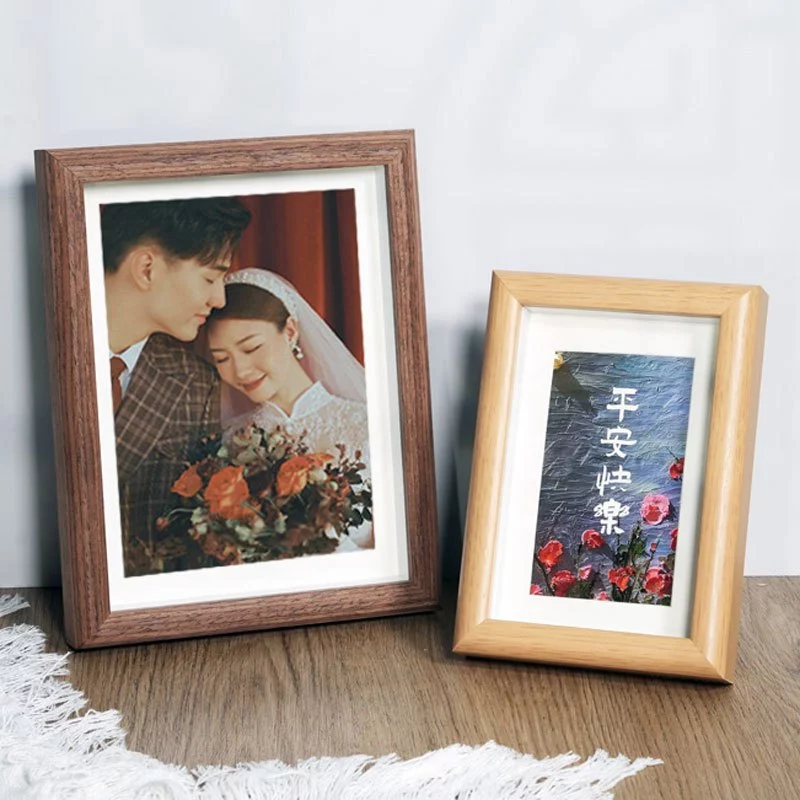 Khung ảnh kính rỗng bằng gỗ để bàn 6 inch 8 inch để ảnh ngang, dọc đơn giản, sáng tạo, trưng bày, lưu giữ kỷ niệm
