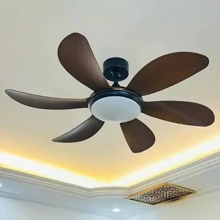 Quạt Trần 6 Cánh Nhiều Mầu  ABS Động Cơ 6 Cấp Độ Gió, Có Đèn LED 3 Màu, CóREMOTE 6 Số, Phù Hợp Mọi Không Gian[ BH 3 Năm]