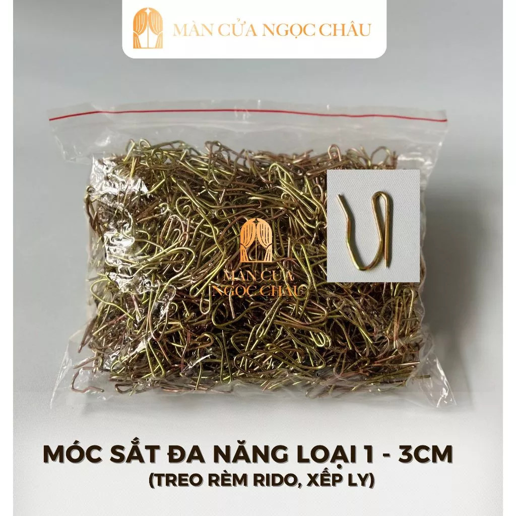 Móc sắt cài rèm vải, Móc sắt treo rèm ô tô (Móc S), Móc đa năng giá sỉ gói 700 cái MÀN CỬA NGỌC CHÂU