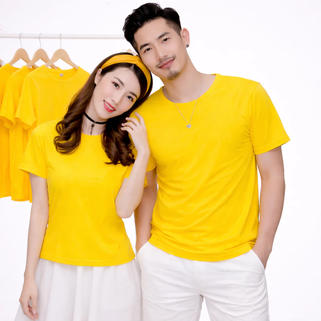 Áo Thun Trơn Andromeda Màu Vàng Cúc Form xuông Nam Nữ Có Đủ Size Lớn Nhỏ Vải Dày Mịn Không Xù Lông