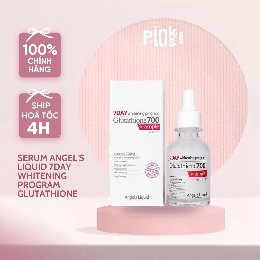 Serum dưỡng trắng và cấp ẩm Angel's Liquid 7Day Whitening Program Glutathione 700 V-Ample 30ml