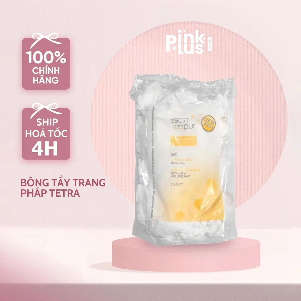 BÔNG TẨY TRANG PHÁP SIÊU XỊN TETRA 600 MIẾNG