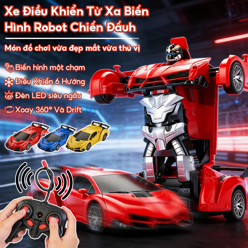 Biến Hình Đồ Chơi Xe Ô Tô Điều Khiển Từ Xa RC Robot Đua Xe Đồ Chơi Trẻ Em Bé Trai
