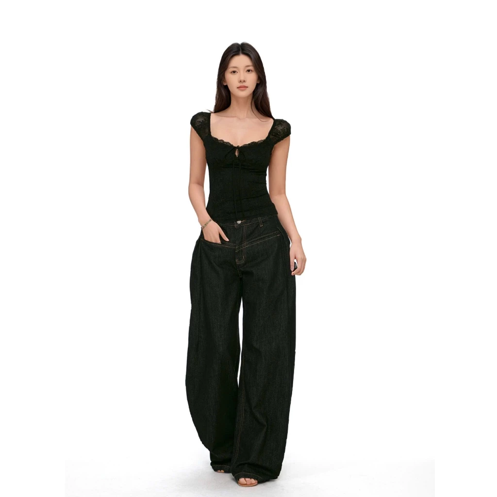 Áo thun ôm ren trắng/đen R3 Bigsize - Orimi