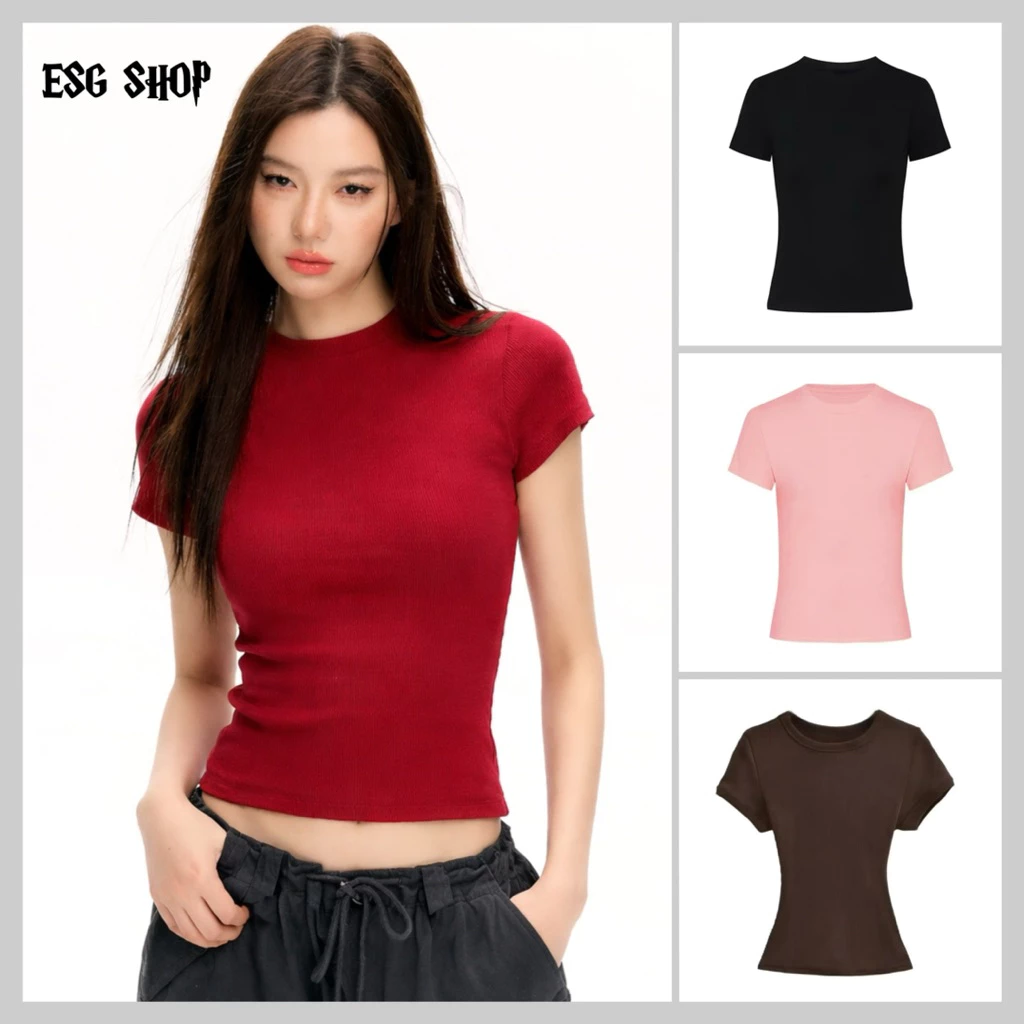 [Áo xinh chào hè] Áo thun Baby Tee  Siêu Ôm body, thun tăm lạnh chất co dãn 4 chiều thấm hút tốt.