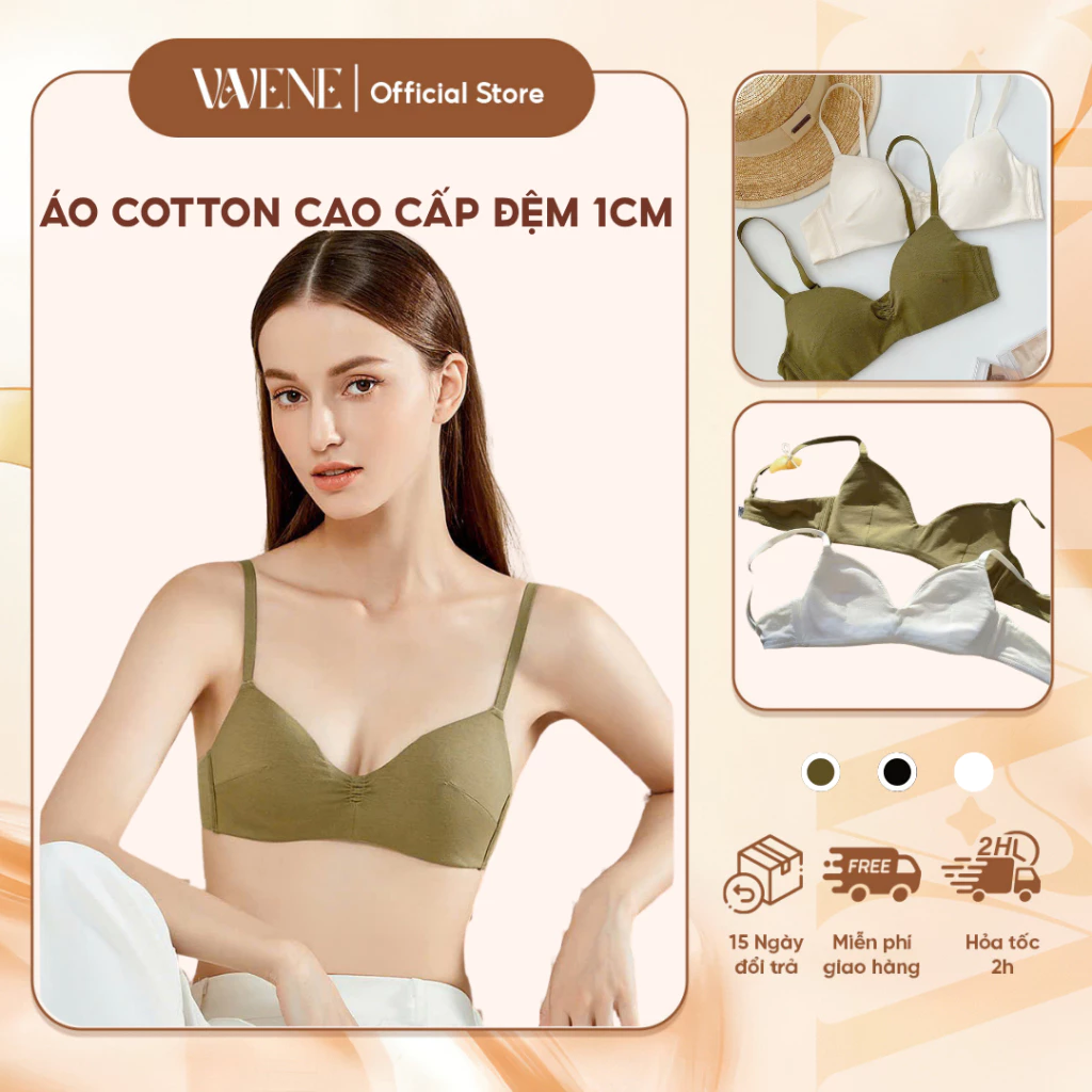 Áo lót DORIS, áo lót AL6836 cotton không gọng vải sợi sồi mềm mịn kháng khuẩn, kiểu dáng đơn giản đệm mỏng thoáng mát
