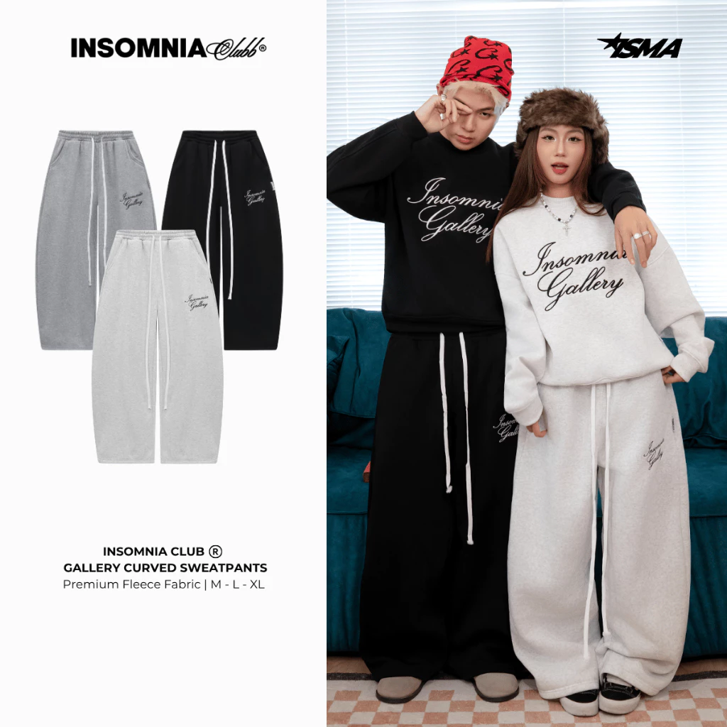 [NEW ARRIVAL] Quần Dài Nỉ Bông Form Rộng Ống Cong INSOMNIA Gallery - PS028