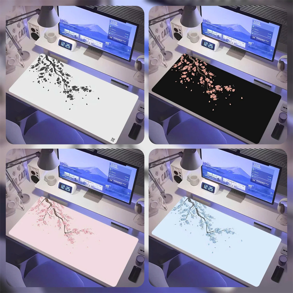 Lót Chuột Deskmat họa tiết hoa anh đào Vua Lót Chuột Mousepad Cỡ Lớn Trang Trí Góc Máy