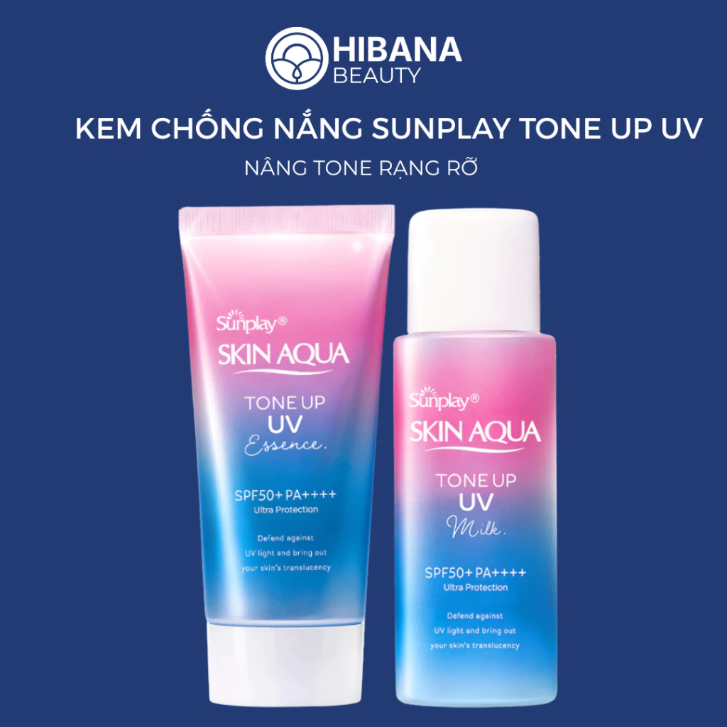 Kem chống nắng nâng tông cho da tối màu & da vàng, dạng sữa Sunplay Skin Aqua Tone Up UV Milk Lavender SPF 50+ PA++++50g