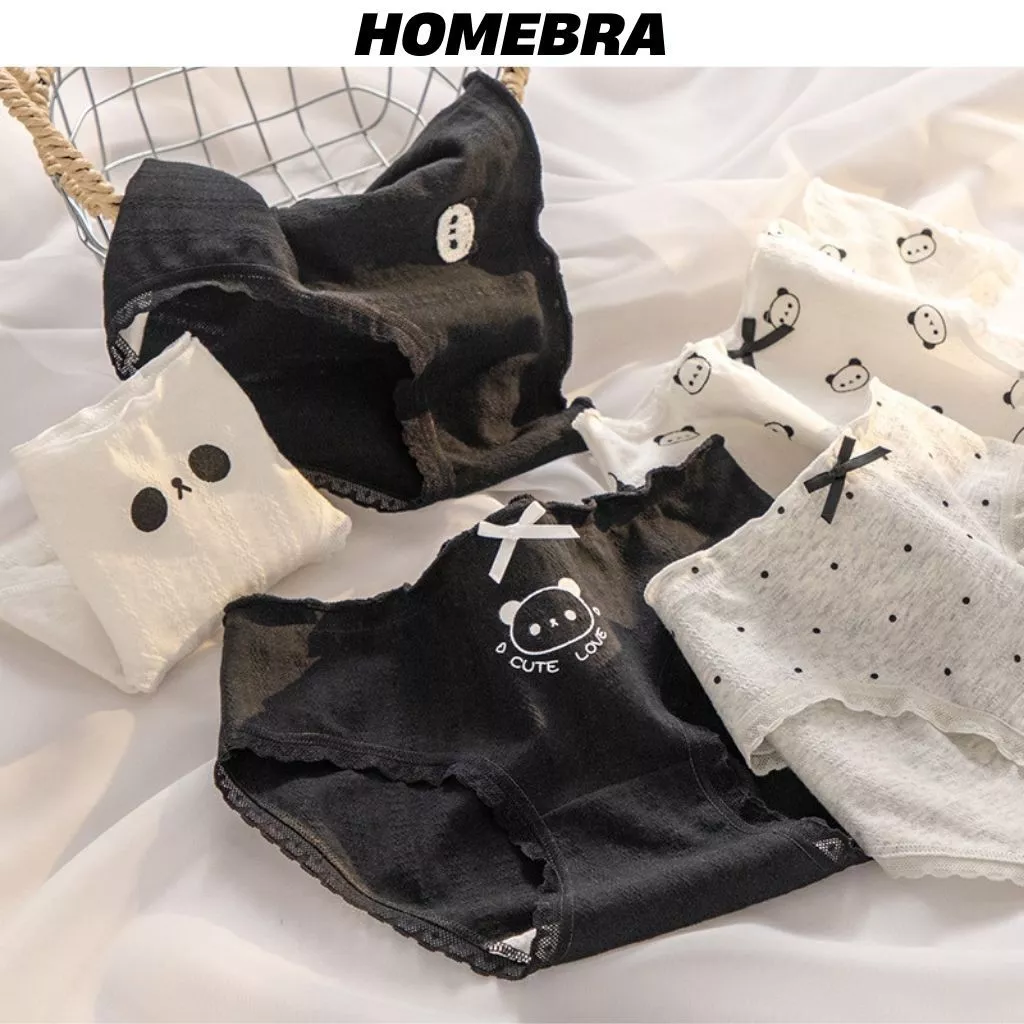 [ XẢ KHO ] Quần lót nữ cotton xốp cao cấp thấm hút đáy lót 2 lóp kháng khuẩn khử mùi họa tiết đáng yêu L1172