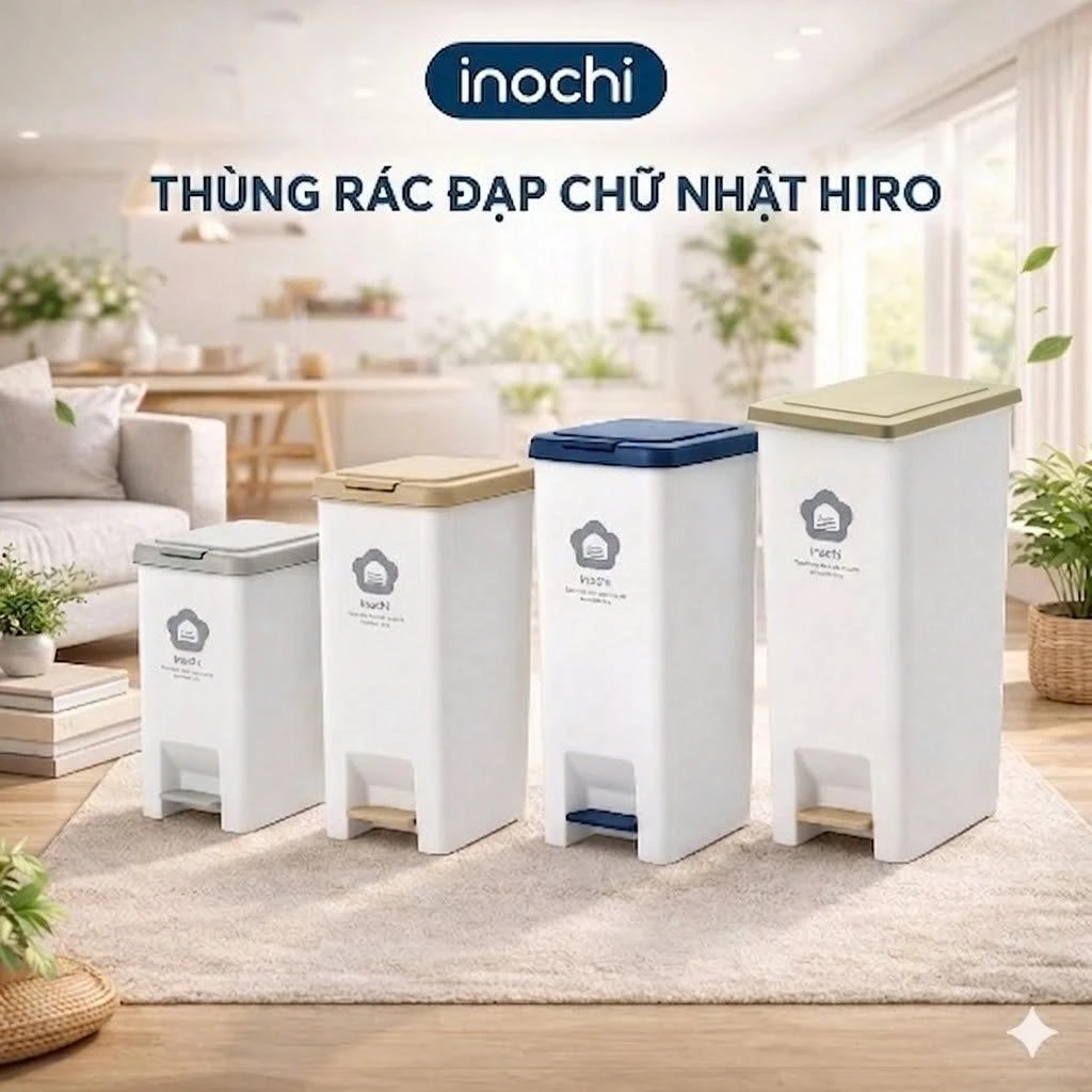 Thùng rác có lõi bên trong 5L,10L,20L,30L- INOCHI đựng Rác Văn Phòng, Khách sạn, Gia Đình