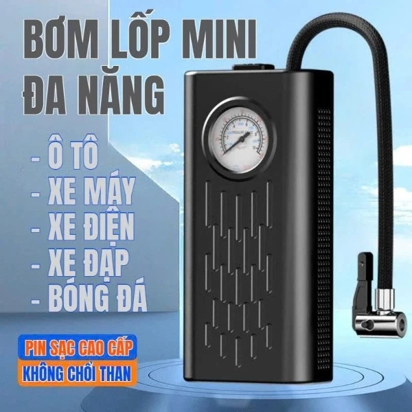 Ảnh sản phẩm do Shopee hiển thị, kiểm tra ngày 8/8/26 HÀNG CÓ SẴN. Bơm lốp mini di động dùng pin sạc cao cấp dùng cho Ô tô, Xe đạp, Xe máy, Xe điện, Bóng đá. đang được đối chiếu cho người mua tại Việt Nam