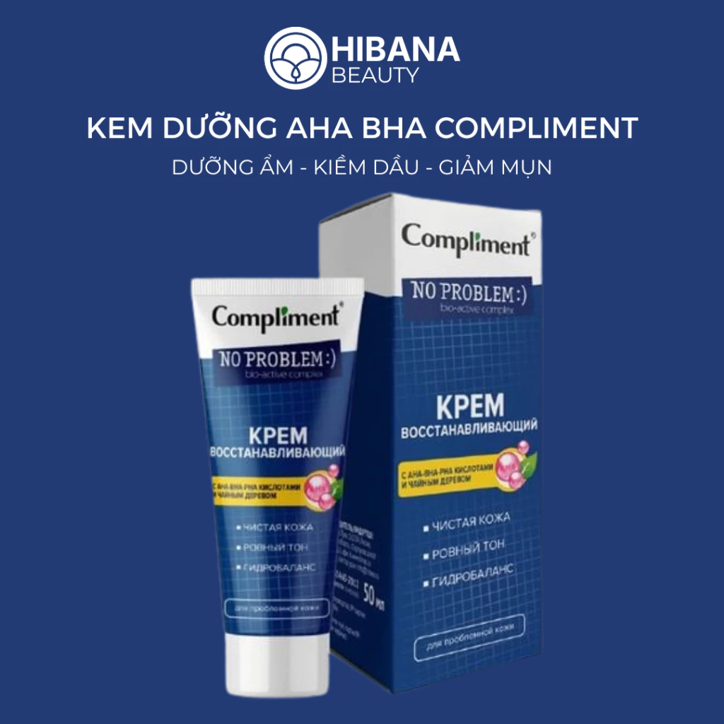 Kem Dưỡng Da Dầu Mụn Compliment No Problem AHA BHA PHA 50ML