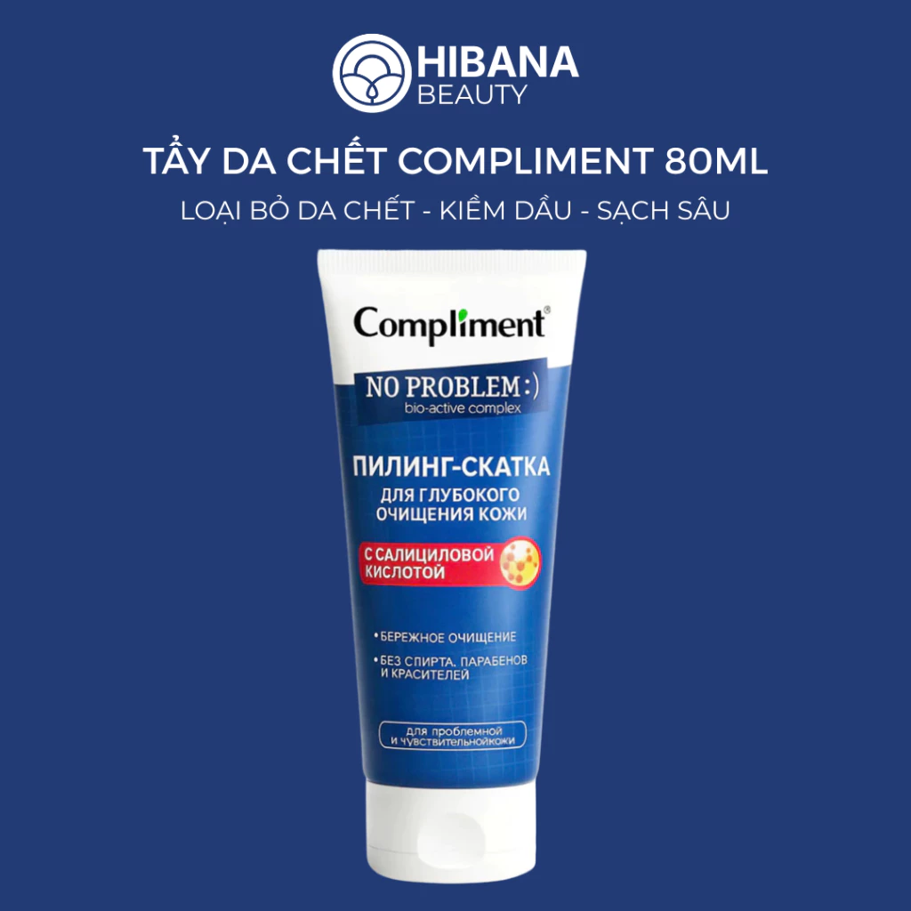Tẩy da chết Compliment No Problem với BHA giúp da láng mịn, giảm mụn, mờ thâm 80ml