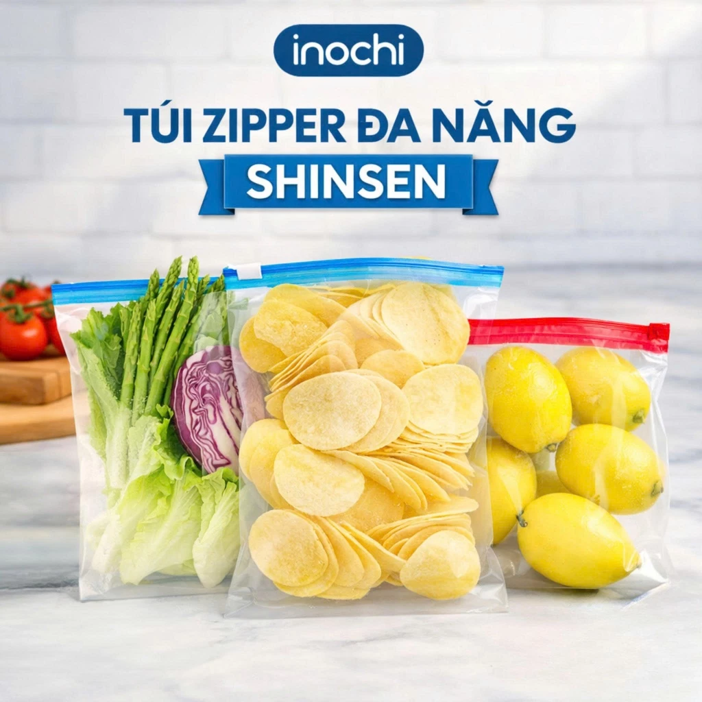 Túi zip đa năng khóa kéo Shinshen 1L 3L an toàn tiện lợi giữ trọn hương vị thực phẩm (Hộp 20 cái)