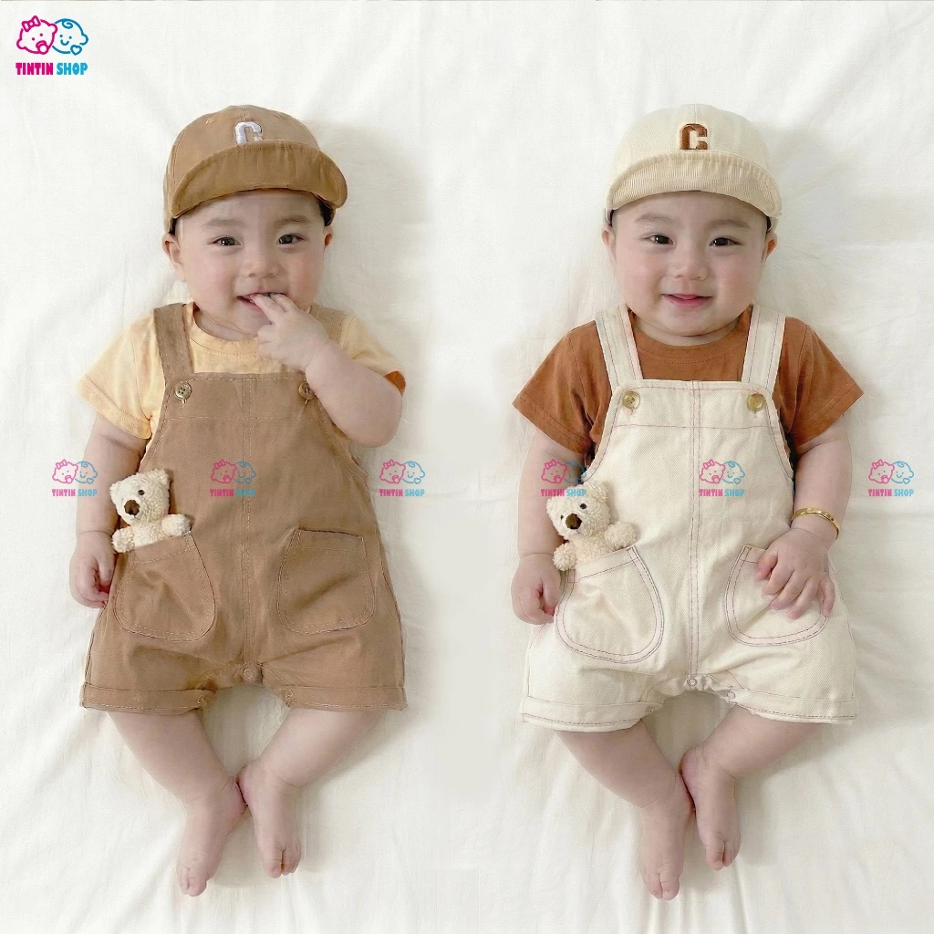 Sét yếm đũi cho bé trai bé gái mặc hè bodysuit áo liền quần bé sơ sinh SLH151