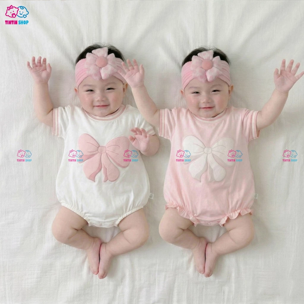 Bodysuit body chip cộc tay cho bé gái sơ sinh 0-12 tháng SLH101