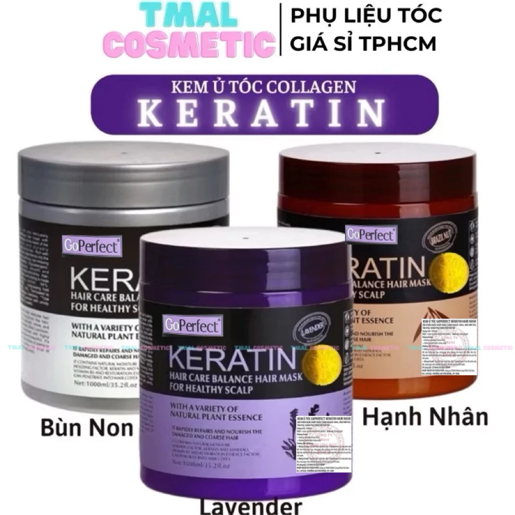 Kem ủ tóc KERATIN GOPERFECT COLLAGEN 1000ML LAVENDER BRAZIL NUT - Ủ hấp tóc cung cấp dưỡng chất KERATIN tự nhiên UT08