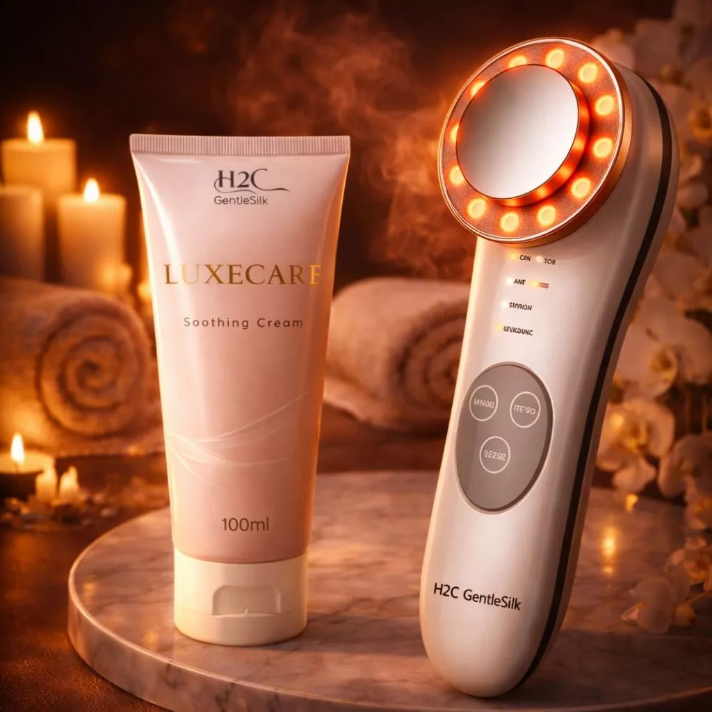 Máy massage mặt ion, Máy đẩy sâu tinh chất điện di cao cấp Trẻ hóa da, giảm mụn H2c