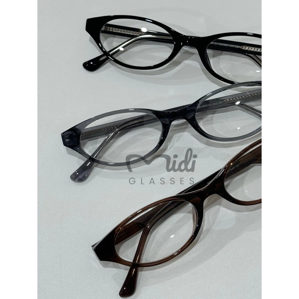 Kính mắt mèo unisex Midiglasses chất liệu cốt kim loại bọc nhựa Noir (9198)
