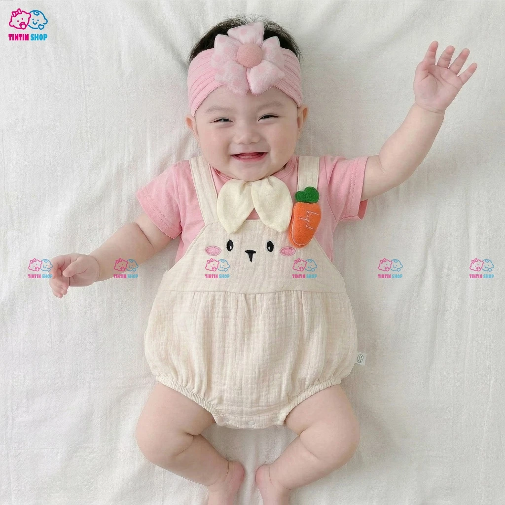 Sét yếm xô cho bé trai bé gái mặc hè bodysuit áo liền quần cho bé trai bé gái SLH183
